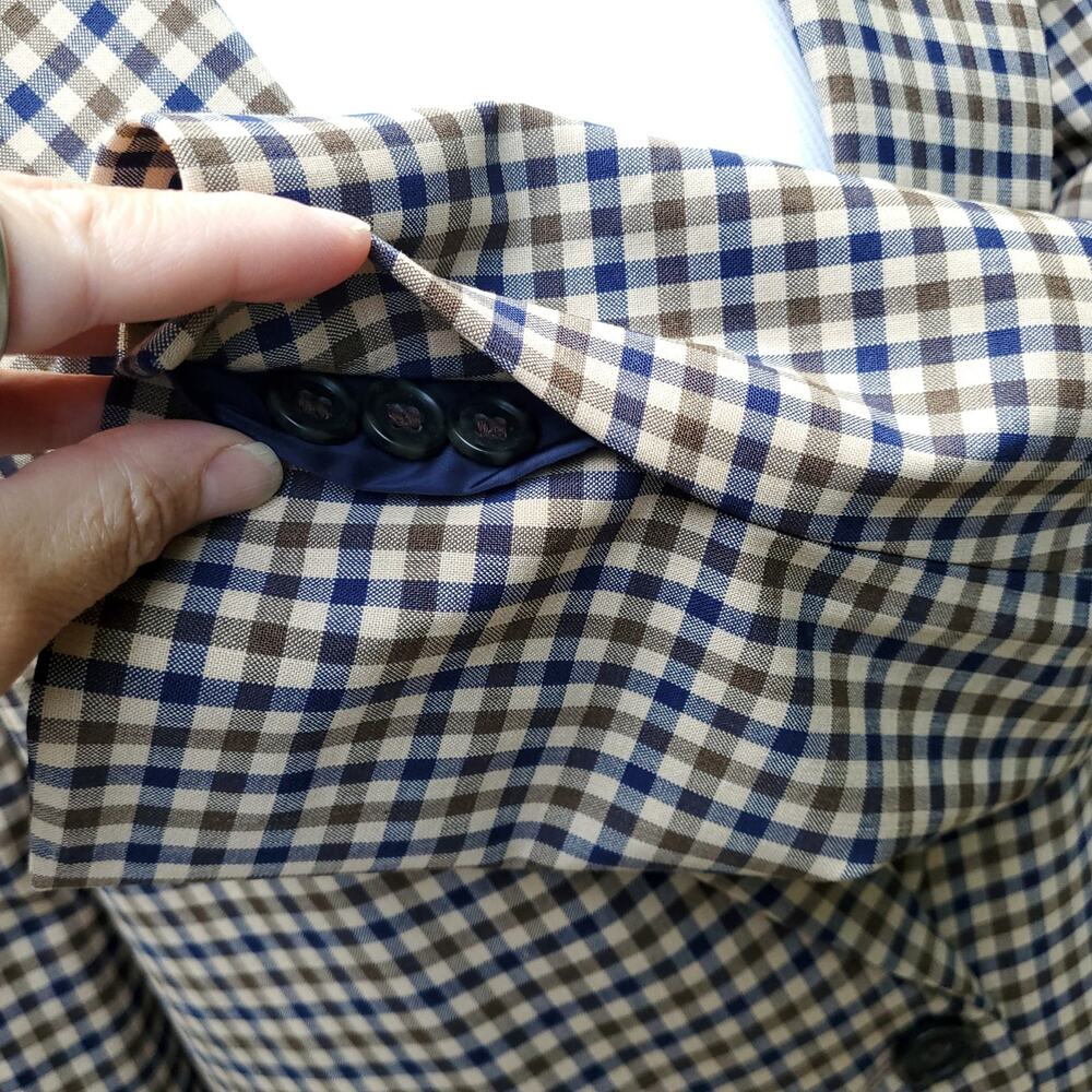 J. Crew Plaid Check Blazer Jacket Academia Preppy Stretch Wool Tollegno 1900 12T - Picture 7 of 16